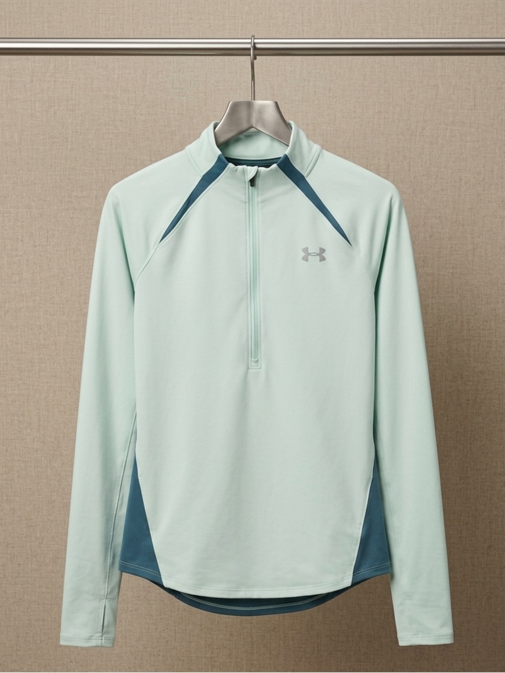 Under Armour Mint Green and Teal Quarter-Zip Training Jacket